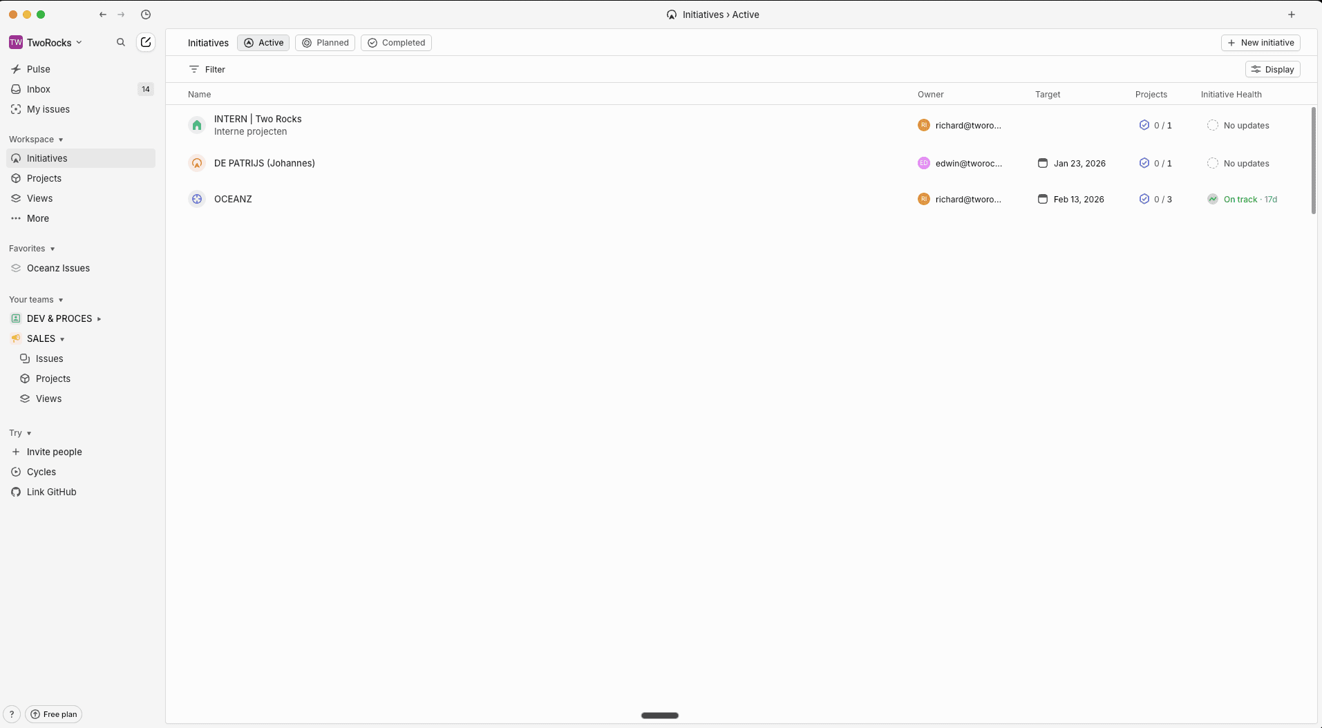 Linear projectmanagement